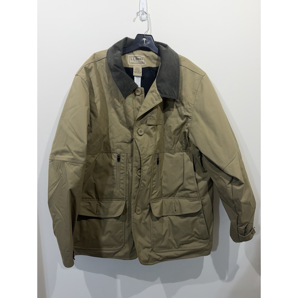 Vintage LL Bean Fishing Hunting Jacket Work Corduroy Collar Tan Brown Coat